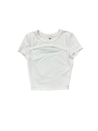 Tna Crop White Tee with Cutout Detail - Small mark, reflected in price, XS