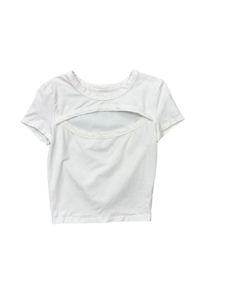 Tna Crop White Tee with Cutout Detail, S