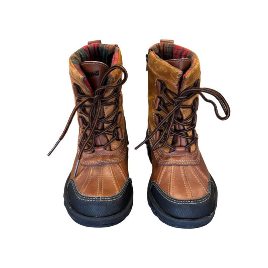 Skeckers brown leather winter boots w/zipper, 9 little kid