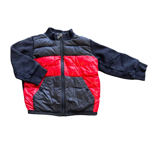 Moncler navy/red puffer sweatshirt jacket, 2 years