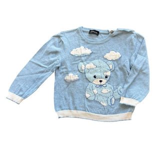 Monnalisa blue bear sweater, 36 months