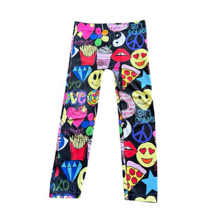 Malibu Sugar black emoji leggings, one size (4-6x)
