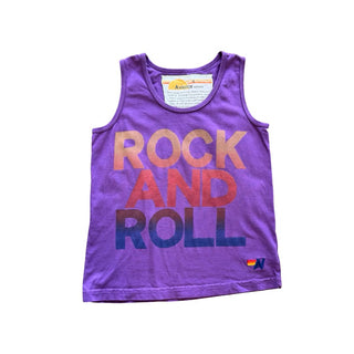 Aviator Nation purple "Rock And Roll" tank top, 4 years