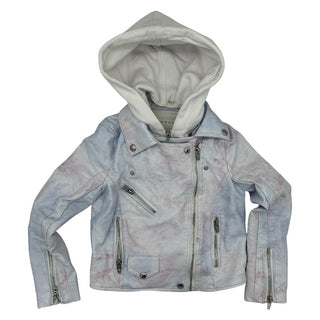 Blank NYC hooded pleather jacket, youth small