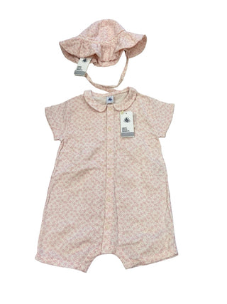 Petit Bateau Romper new with tags and matching sunhat, 24 months