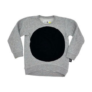 Nununu grey w/black circle sweatshirt, 3-4