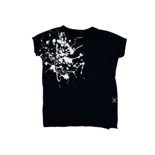 Nununu black w/splatter tshirt, 3-4 years