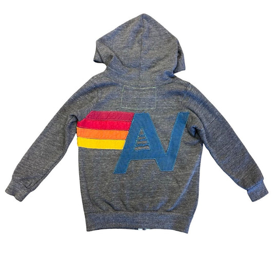 Aviator Nation grey  w/rainbow zip up, 4 years