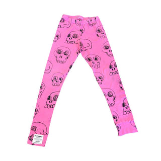 Nununu pink skull leggings, 8-9 years