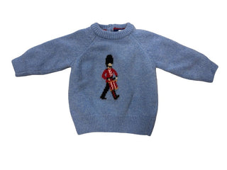 Thomas Brown Blue Wool Knit Sweater with Drummer Detail, 3-6 months