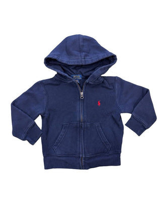 Polo Ralph Lauren Navy Blue Zip Up Hooded Sweatshirt, 3 years
