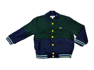 Lacoste Button Down Bomber Lightweight Jacket in Green and Navy, 3 years