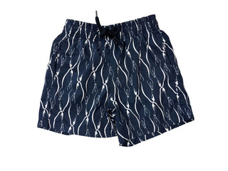 Vilebrequin Blue and White Abstract Pattern Swim Trunks, 4 years