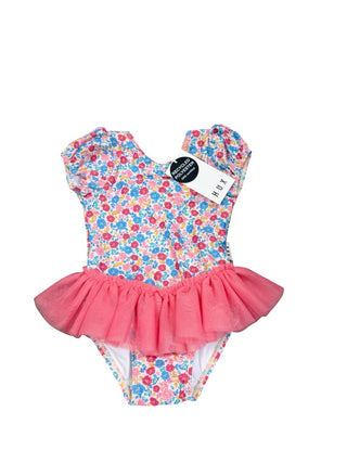 Hux New with tags Vintage floral peplum swimsuit, 12-18 months