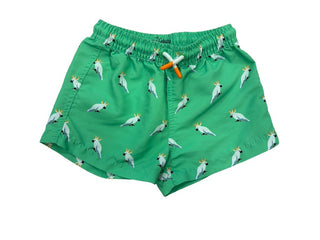 Zara Cockatiel Print Green Swim Trunks, 12-24 months