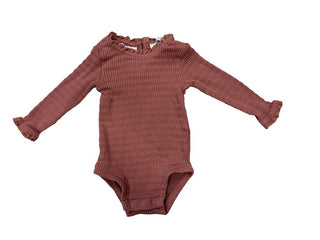 Zara Knit and Lacy Rust Coloured Bodysuit, 3-6 months