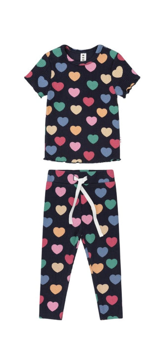 Hux Multi hearts ribbed set new with tags, 6-12 months