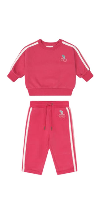 Hux Cherry racer stripe sweat suit new with tag, 6-12 months