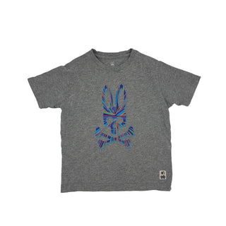 Psycho Bunny grey tshirt w/bunny, 7-8 years