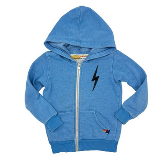 Aviator Nation blue lightning bolt zip up, 4 years