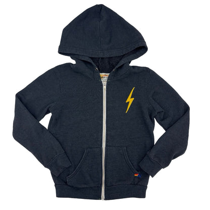 Aviator Nation black w/lightning bolt zip up, 10 years