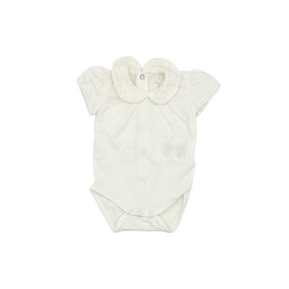 Mayoral white onesie w/lace collar, newborn