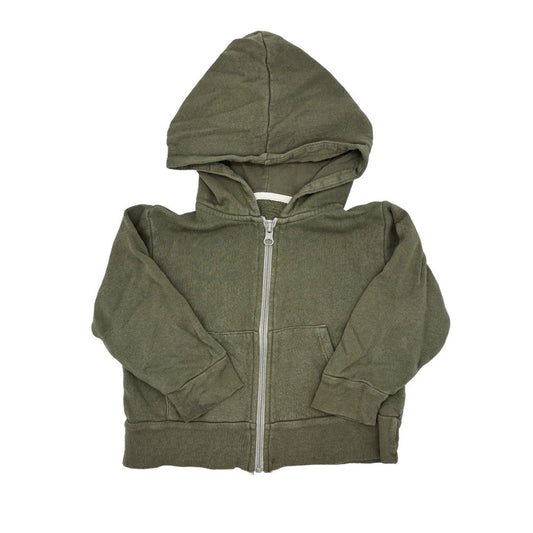 Mini Mioche olive green zip up, 1-2 years