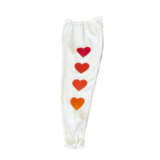 Aviator Nation white w/hearts sweatpants, women’s small