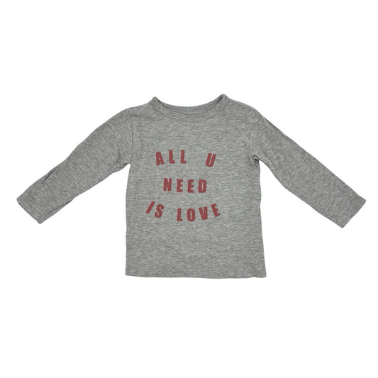 Mini Mioche grey All You Need Is Love long sleeve, 1-2 years