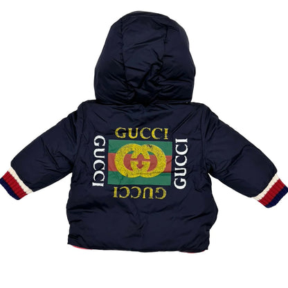Gucci navy winter coat, 6-9 months
