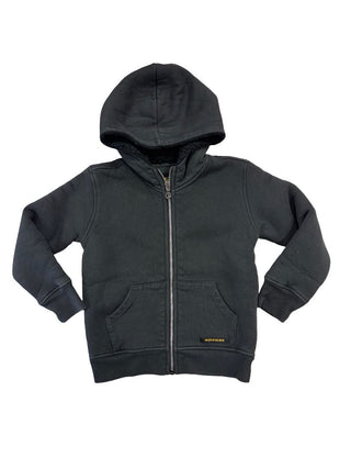 Finger in the Nose Black Fleece Thick Zip-Up Hooded Sweatshirt, 4-5 years