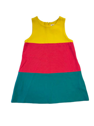 Lisa Perry Colour Block Yellow-Pink-Teal Dress, 6-7 years