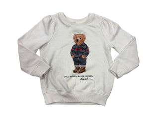 Polo Ralph Lauren White Sweatshirt with Bear Graphic, 5 years