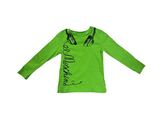 Moschino Bright Green Headphone Graphic Longsleeve Tee, 4 years