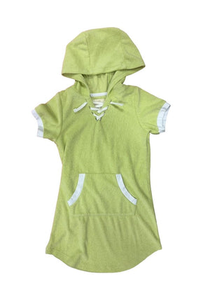 Vignette Hooded Terrycloth Green and White Cover Up, 4 years