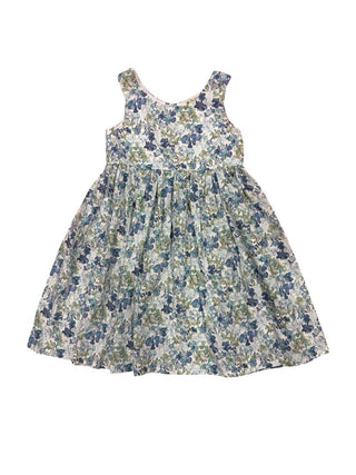 Flo Baby Green and Blue Floral Print Dress, 5 years