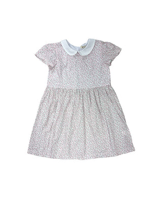 Flo Baby Pink Sprigged Dress with Collar, 4-5 years