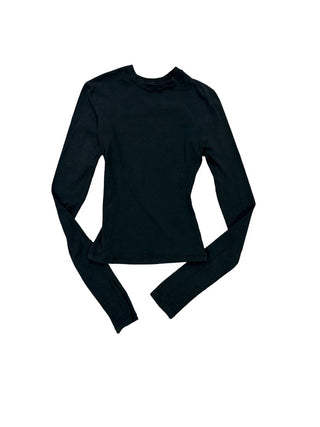 Skims Black Longsleeve Stretch Tee, O/S
