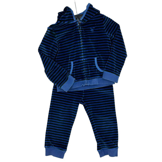 Burberry blue velour stripped set, 3 years