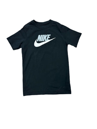 Nike Black Tee with Grey and White Logo Graphic, Youth Large