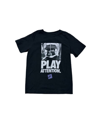 Nike Black Tee with Football "Play" Graphic, 10-12 years