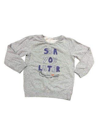 EGG Grey Sweatshirt with Alligator and Text, 5 years