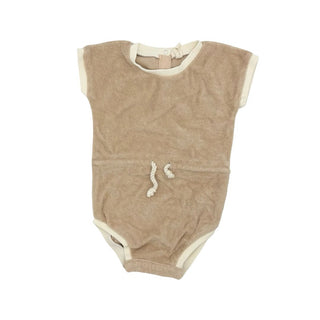 Quincy Mae tan terry cloth romper, 12-18 months