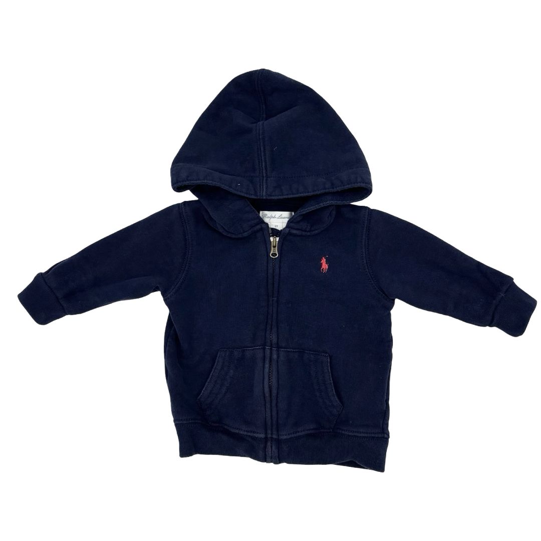 Ralph Lauren navy zip up , 6 months