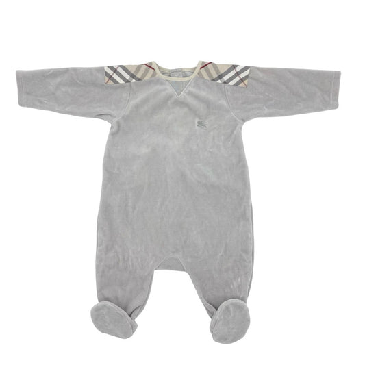 Burberry grey velour sleeper/playsuit , 6 months