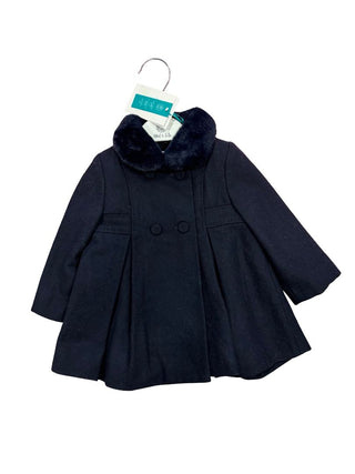 Abel & Lula Navy Blue Coat with Fur Collar - New With Tags, 12 months