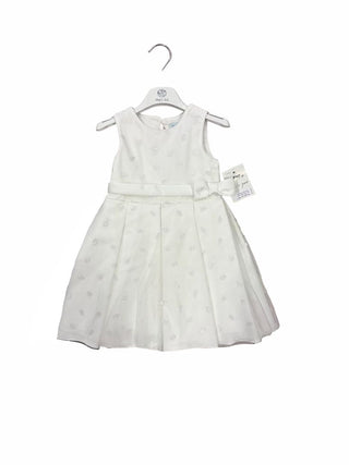 Abel & Lula  Shimmer Tulle Dotted Dress in White with Bow - New With Tags, 4 years