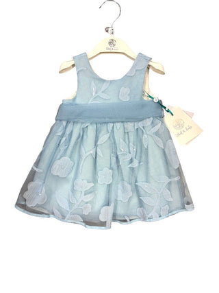 Abel & Lula Sparkly Blue Dress with Applique Floral Details - New With Tags, 12 months