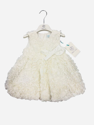 Abel & Lula Sparkly Rosette Detail White Dress with Bow - New With Tags, 12 months