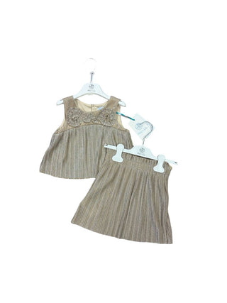 Abel & Lula  Champagne Metallic Set with Top and Skirt - New With Tags, 4 years